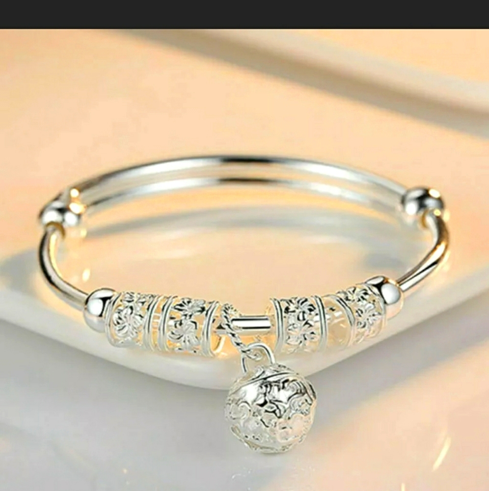 Silver plated hollow ball bracelet for small wrist